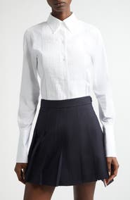 Thom Browne Plissé Bib Button-Down Shirt