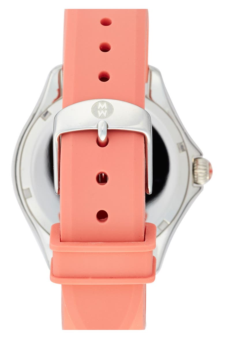 Cape Topaz Dial Watch Head & Silicone Strap, 40mm, Alternate, color, PINK/ SILVER