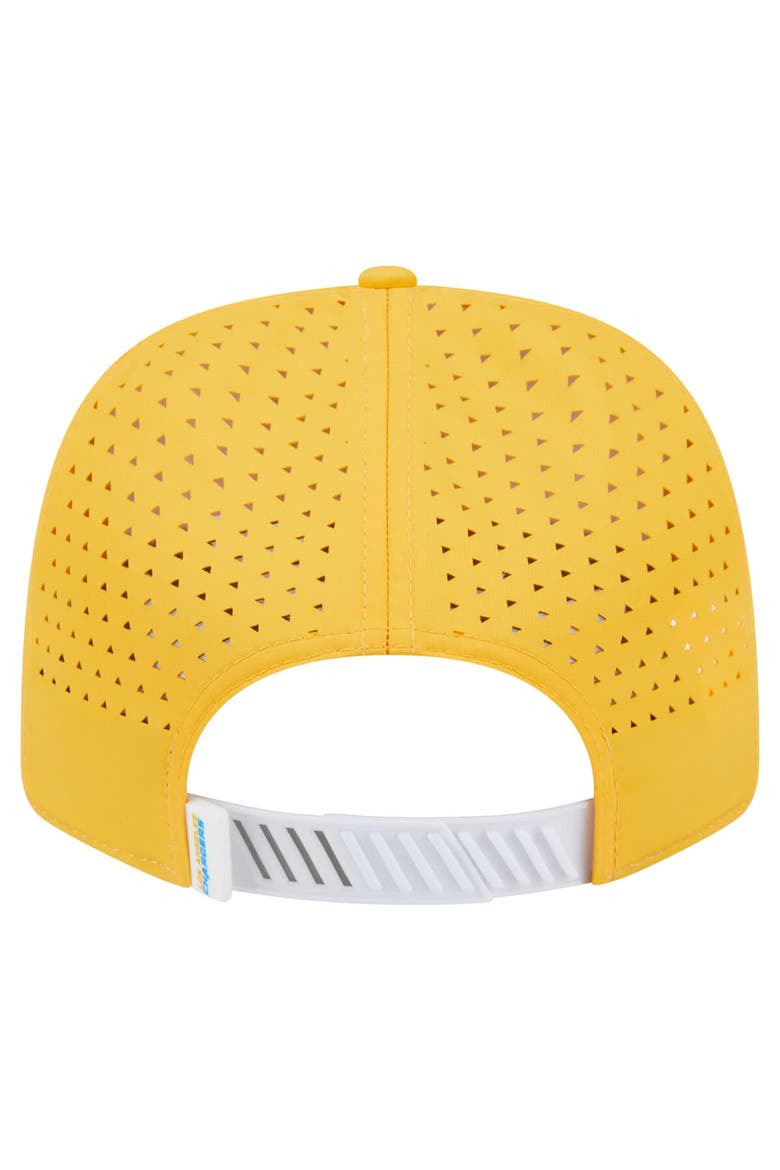 Men's New Era  White/Gold Los Angeles Chargers Established Patch 9SEVENTY Adjustable Hat, Alternate, color, White