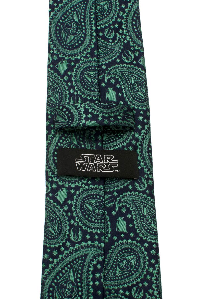 Yoda Paisley Silk Tie, Alternate, color, GREEN