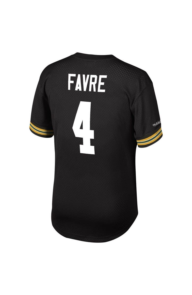 Mitchell & Ness Men's Mitchell & Ness Brett Favre Black Green Bay Packers Retired Player Name & Number Mesh Top, Alternate, color, 