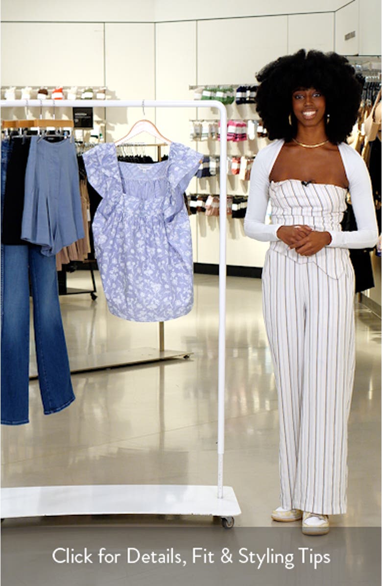 Embroidered Ruffle Sleeve Top, sales video thumbnail