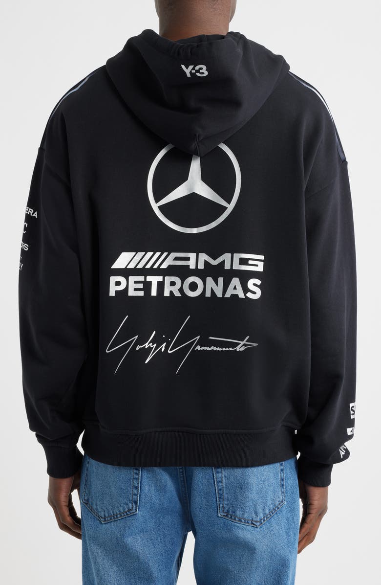 Y-3 F1 Team Cotton Hoodie, Alternate, color, Black