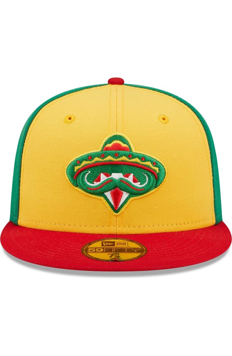 New Era Men's New Era Yellow/Red Diamantes de Arkansas Copa De La Diversion 59FIFTY Fitted Hat, Alternate, color, 