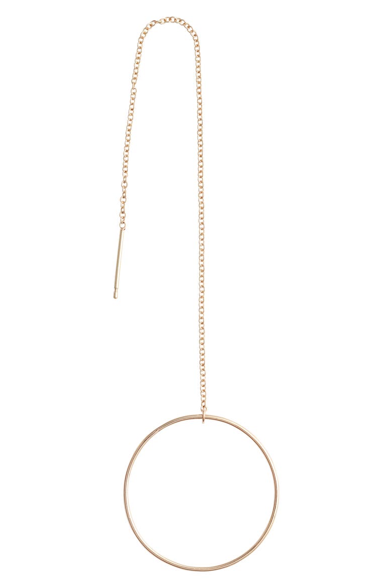 Open Circle Threader Earrings, Alternate, color, GOLD