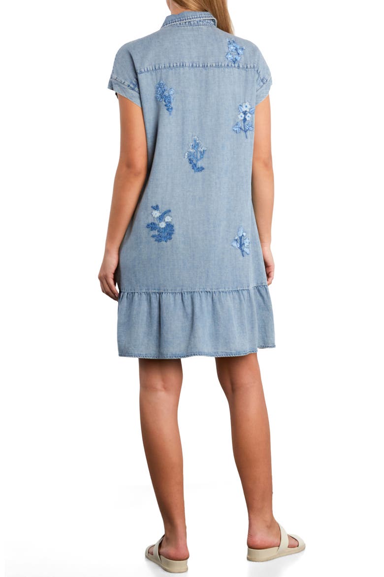 Poetic Floral Denim Minidress, Alternate, color, DENIM