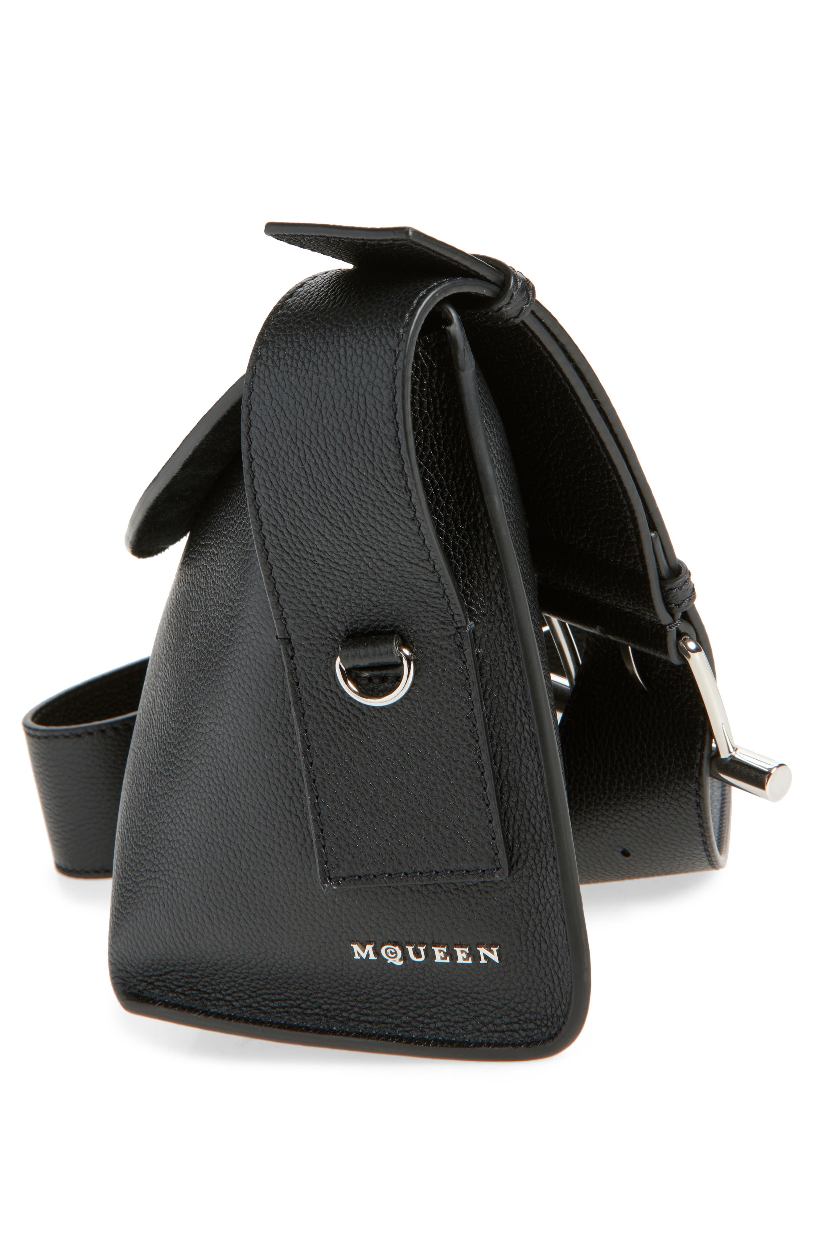 McQueen Large T-Bar Leather Sling Bag, Alternate, color, 