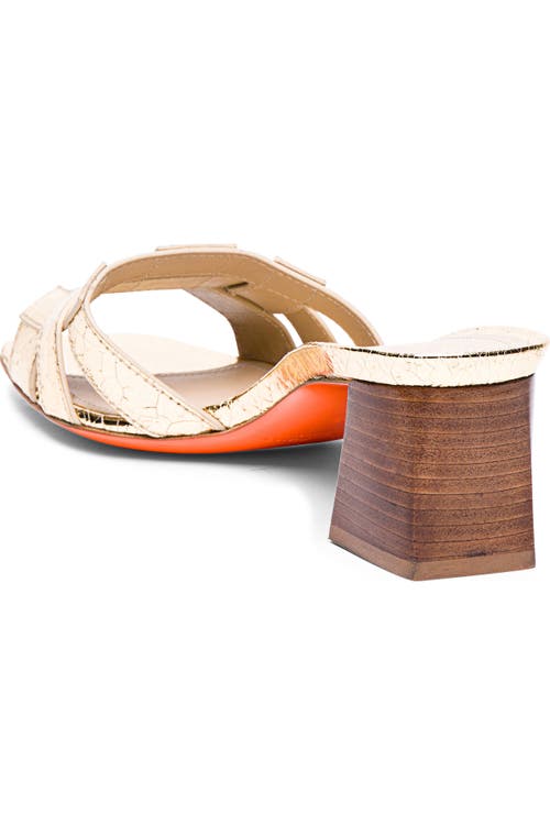 SANTONI LEATHER MID-HEEL BEYOND SANDAL
