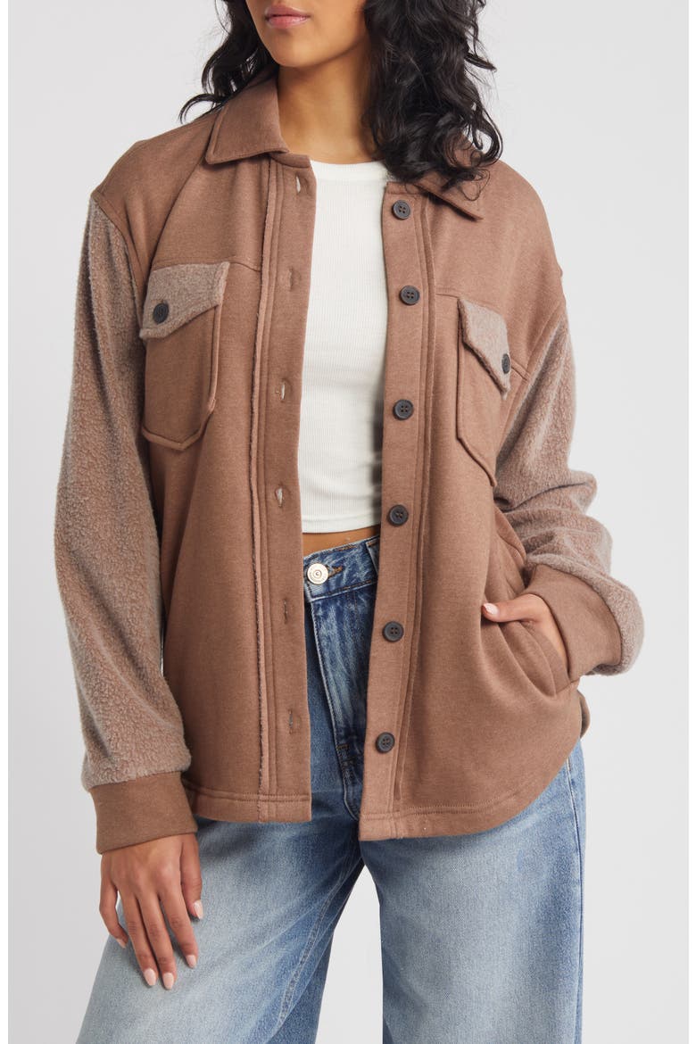 Sweatshirt Pocket Shacket, Main, color, SINOPIA FRESCO