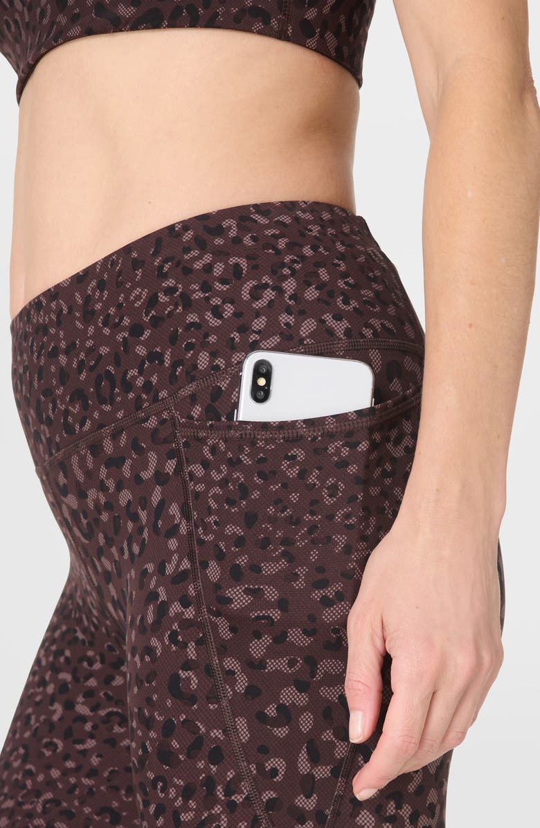 Sweaty Betty Power 7/8 Workout Leggings, Alternate, color, Brown Leopard Dot Print