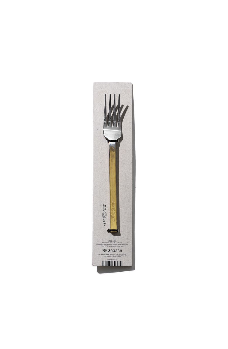 PUEBCO Stainless Utensils, Alternate, color, Brass Fork