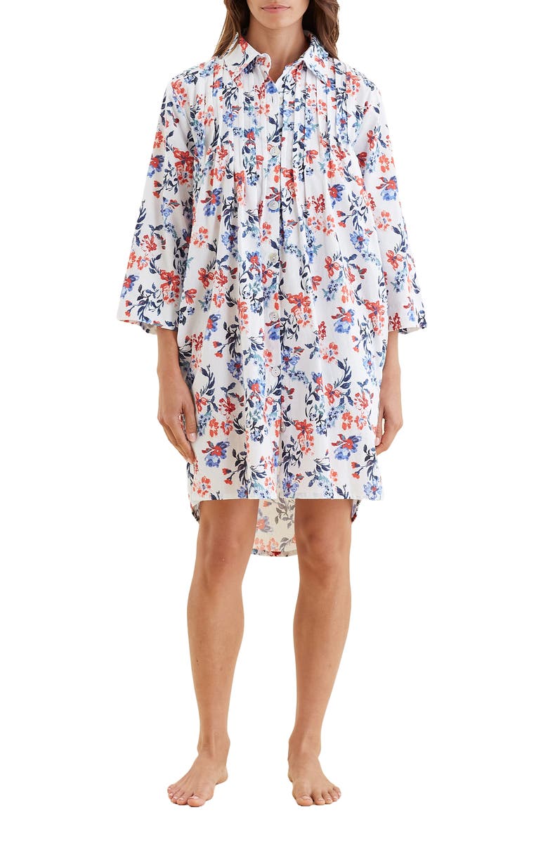 Papinelle Harper Pleated Cosy Organic Cotton Nightgown, Alternate, color,