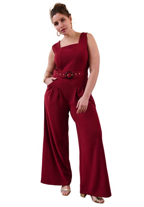 Sleeveless Wide Leg Crepe Jumpsuit