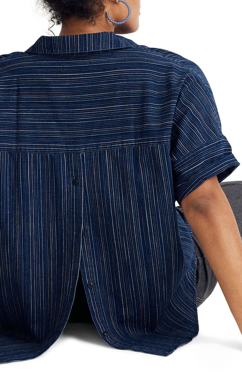 Madewell Courier Button Back Shirt in Cecile Stripe, Alternate, color, 