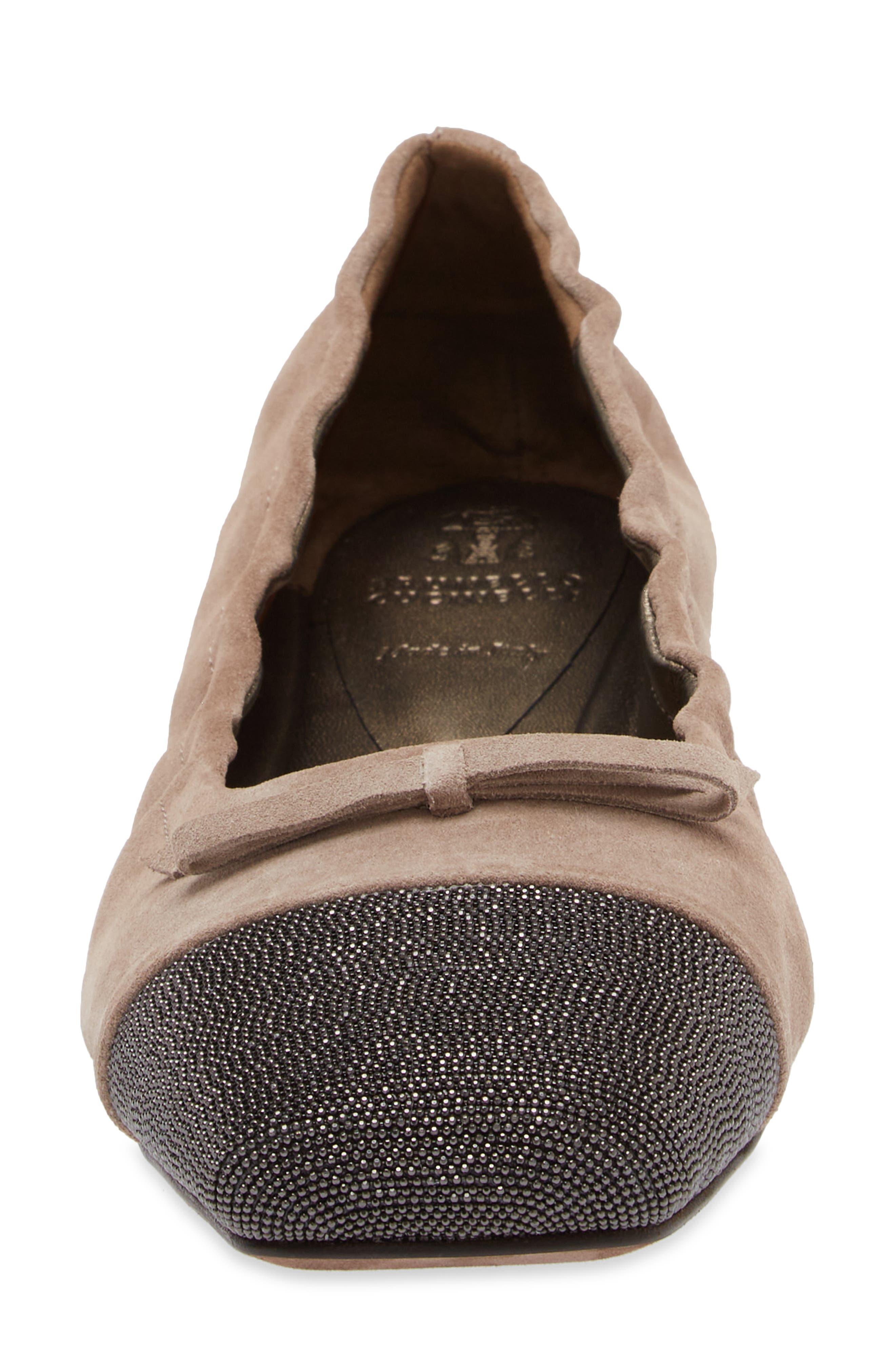 Brunello Cucinelli Monili Cap Toe Ballet Flat, Alternate, color, 