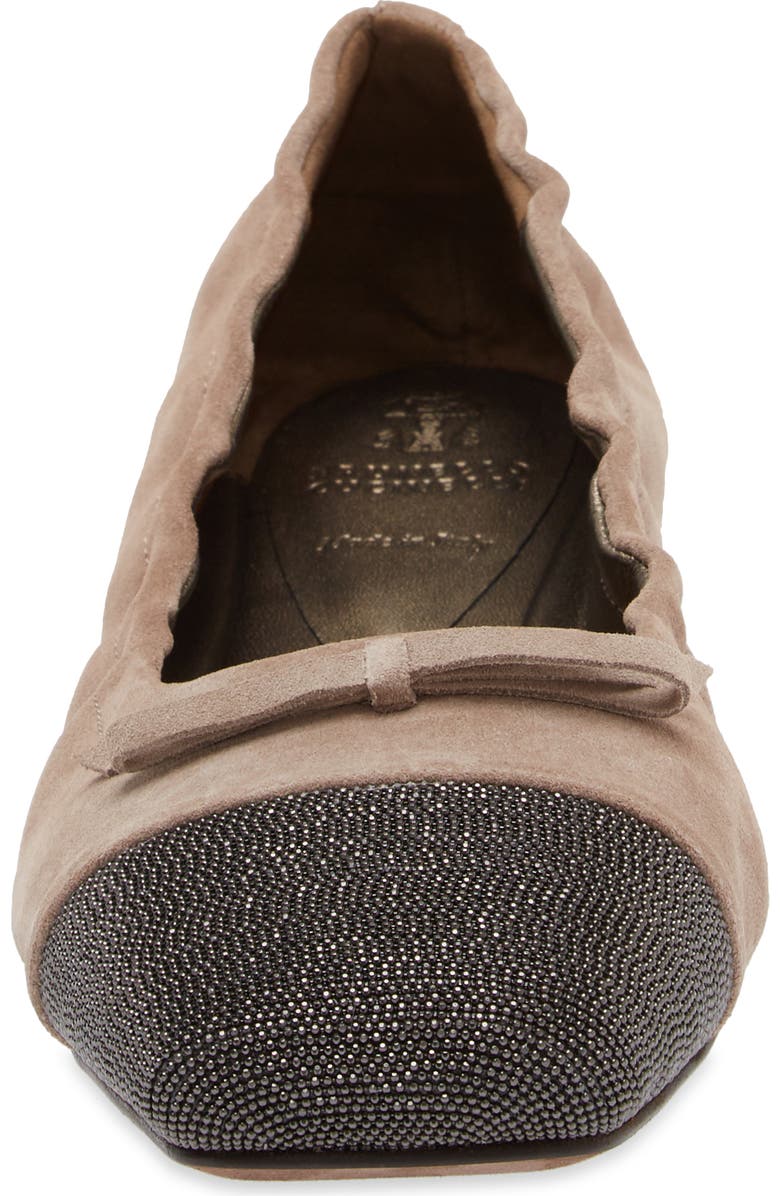 Brunello Cucinelli Monili Cap Toe Ballet Flat, Alternate, color,