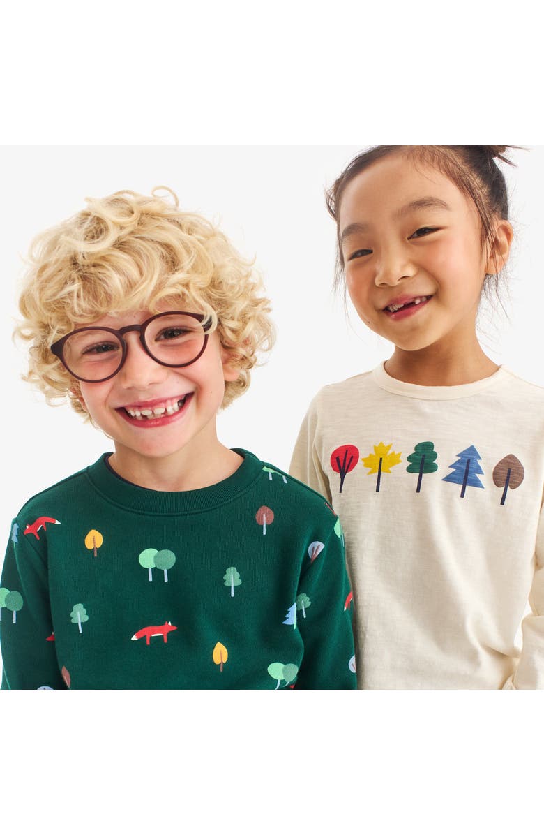 Primary Kids Long Sleeve Foliage Tee, Alternate, color, Oat