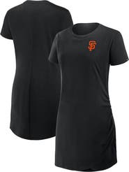FANATICS Women's Fanatics Black San Francisco Giants Ruched Drape T-Shirt Dress