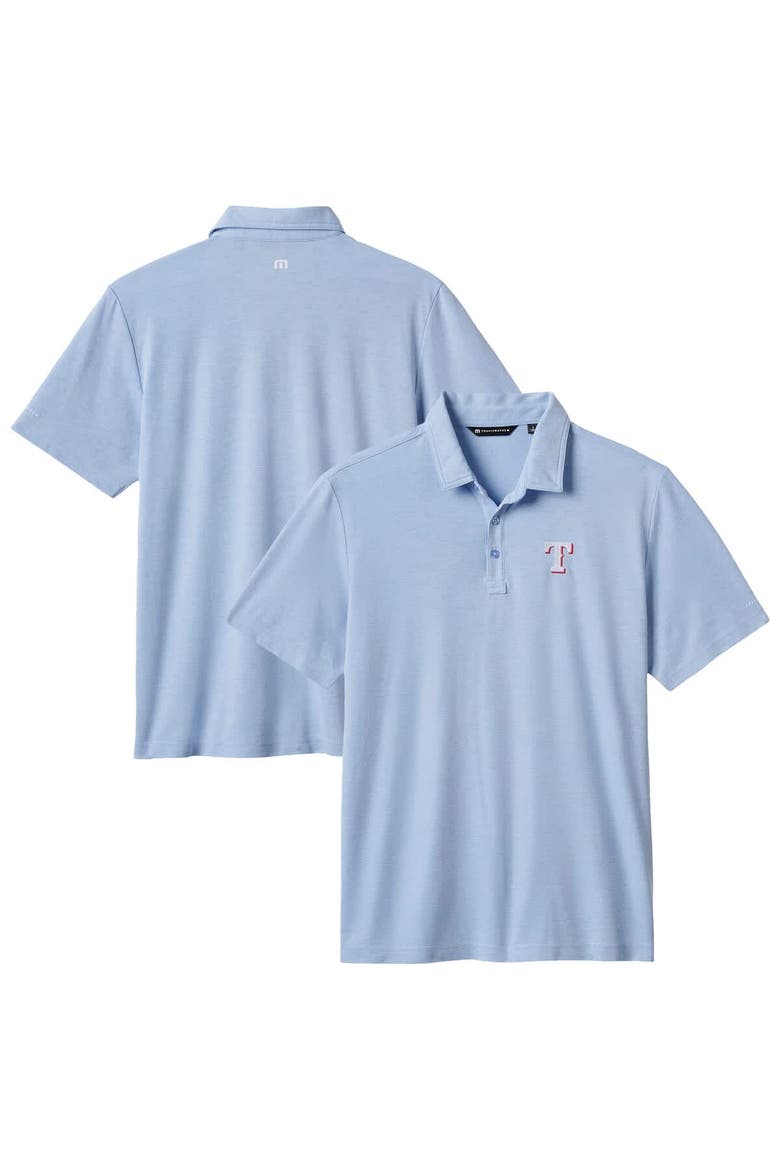 Men's TravisMathew Heather Blue Texas Rangers Playoff Pitch Polo, Main, color, Heather Blue