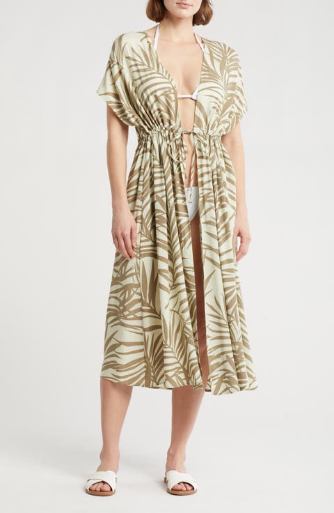 Floral Short Sleeve Cover-Up Dress