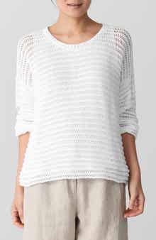 Eileen Fisher Crewneck Oversize Organic Cotton Sweater