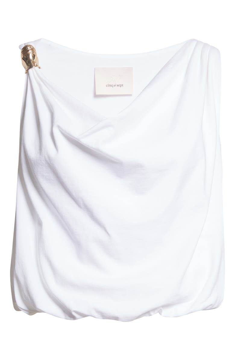 Cinq à Sept Darius Asymmetric Neck Top, Alternate, color, White