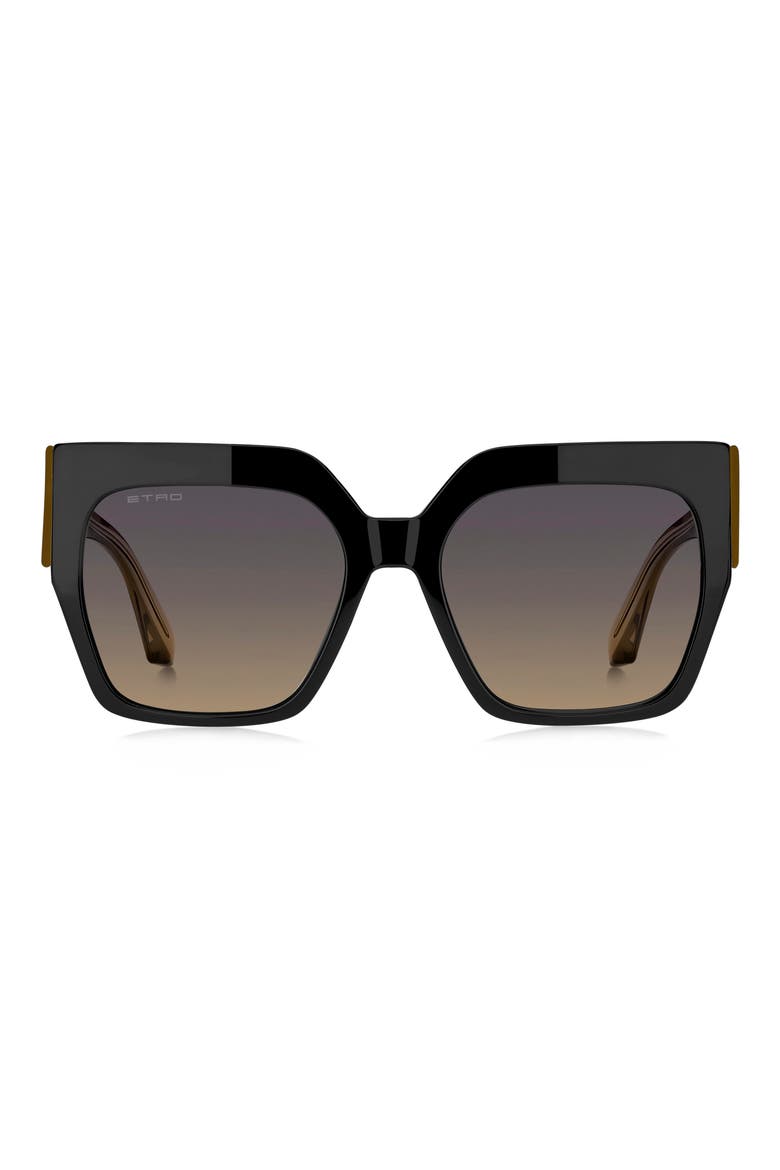 57mm Square Sunglasses, Main, color, BLACK YELLOW/ VIOLYELLOW DS