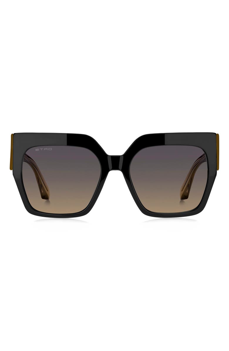 Etro 57mm Square Sunglasses, Main, color, Black Yellow/ Violyellow Ds