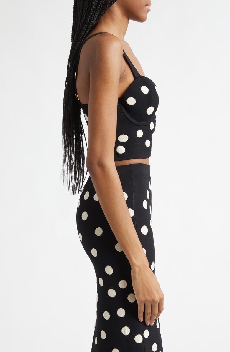 L'AGENCE Tula Polka Dot Crop Camisole, Alternate, color, Black/ Ecru Polka Dot