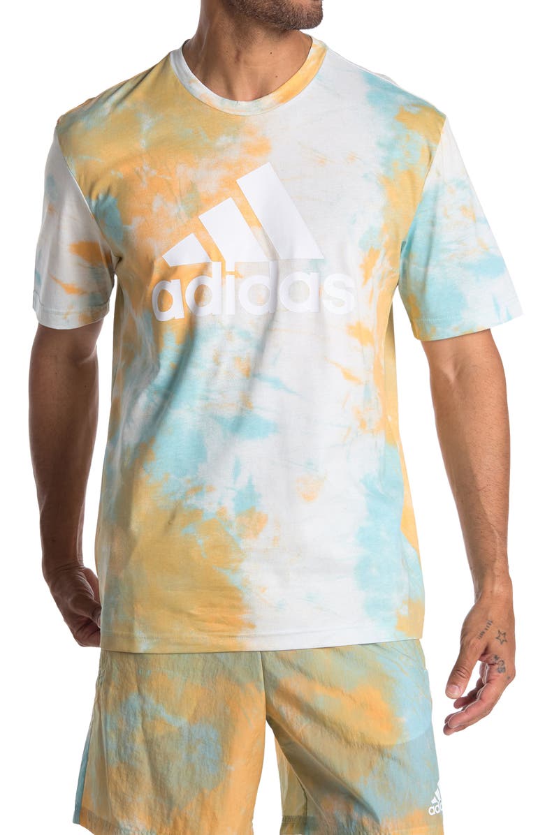 adidas Essentials Tie-Dyed Inspirational T-Shirt, Main, color, 