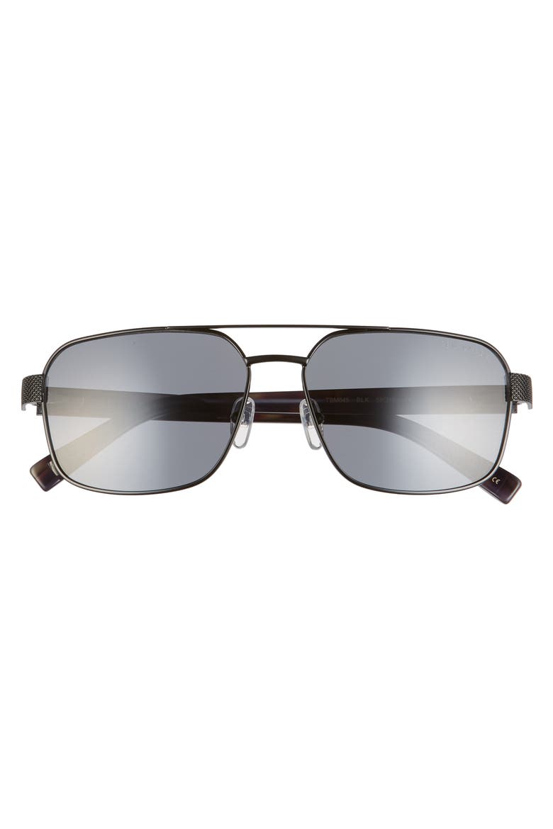 58mm Polarized Navigator Sunglasses, Alternate, color, BLACK