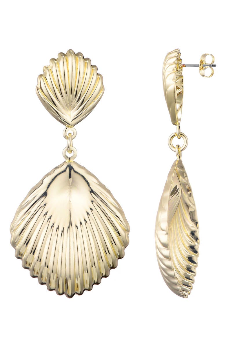 Adornia Shell Inspired Drop Earrings, Alternate, color, Gold