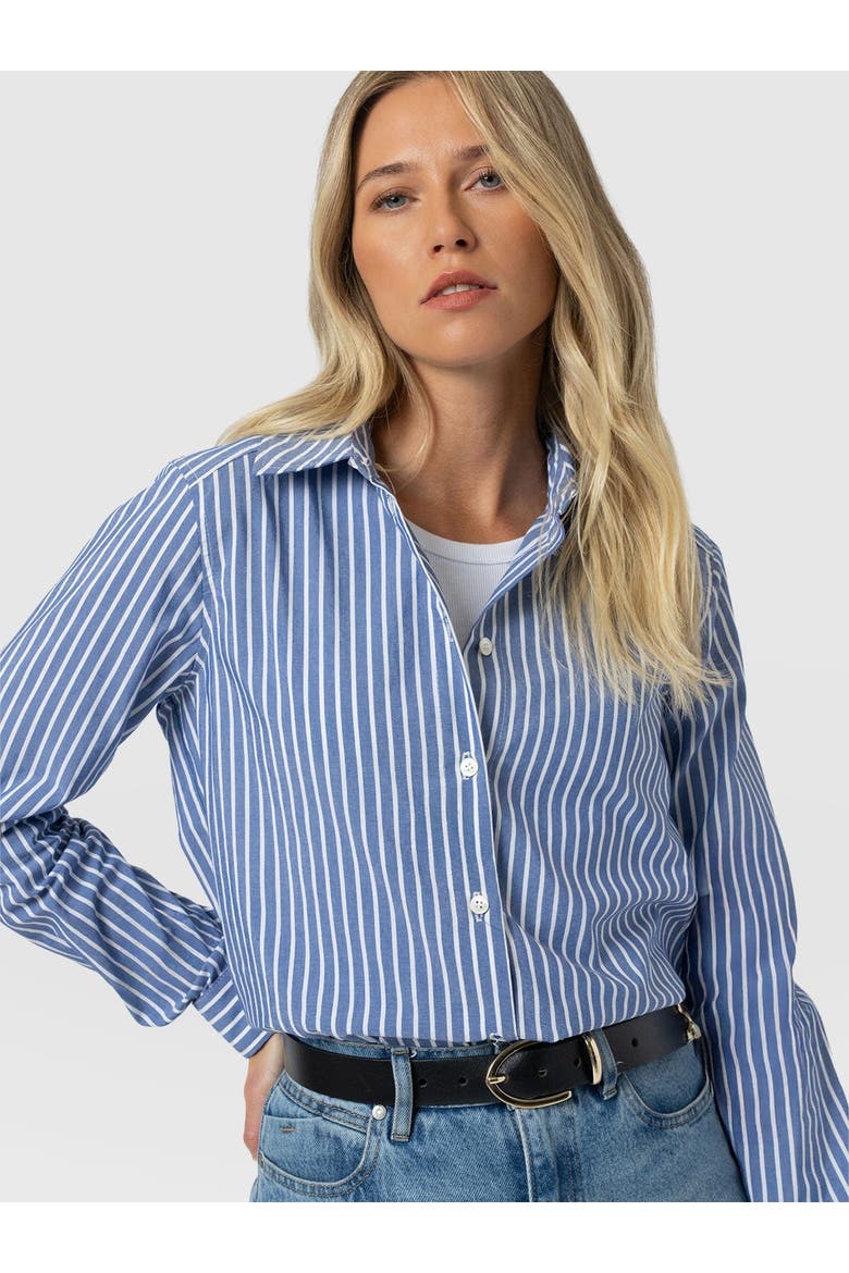 Anneliese Shirt, Alternate, color, Blue Stripe