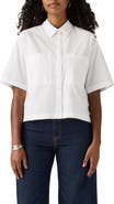 Levi's Harlie Short Sleeve Crop Cotton Poplin Button-Up Shirt