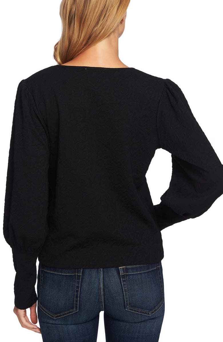 CeCe Puffed Shoulder Paisley Knit Top, Alternate, color, 