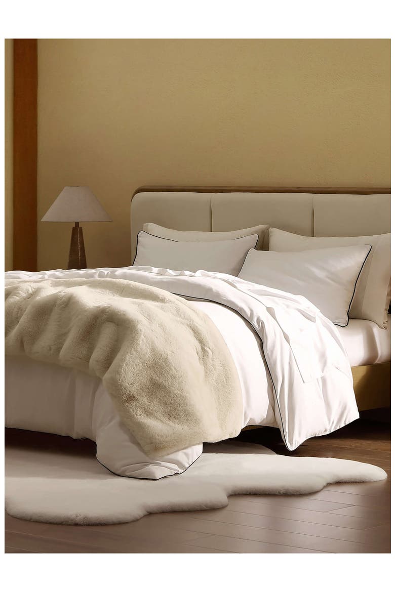 Faux Fur Bed Runner, Alternate, color, WHITE