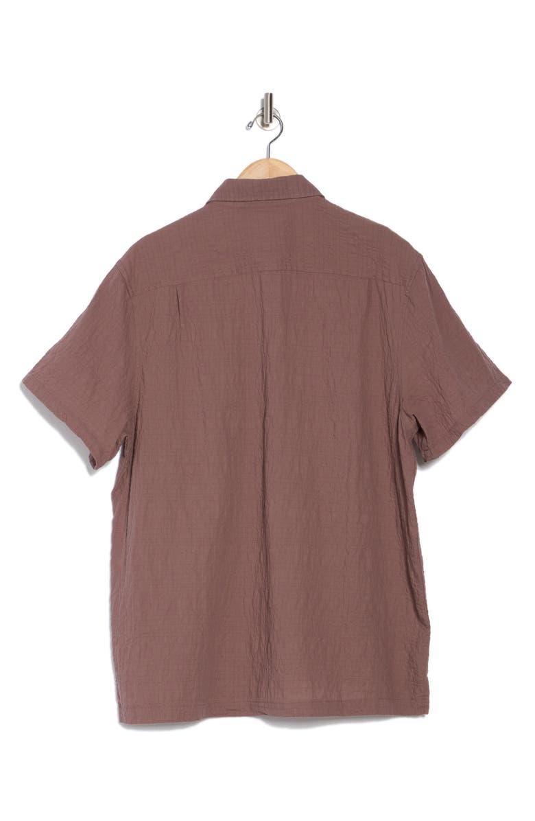 Lucky Brand Short Sleeve Crinkled Button-Up Shirt, Alternate, color, Iron