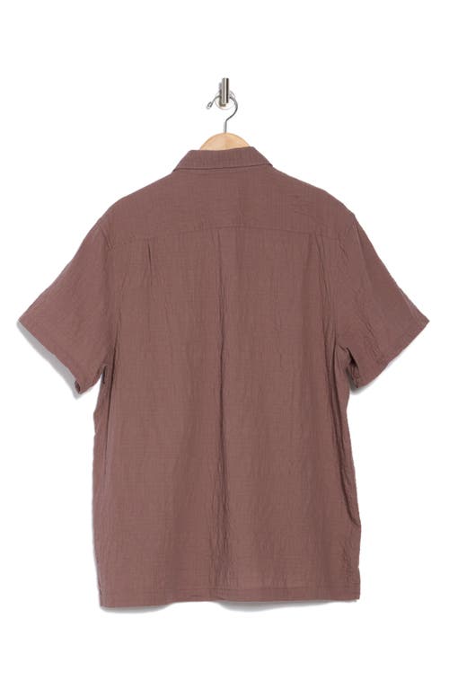 Lucky Brand Short Sleeve Crinkled Button-up Shirt In Iron