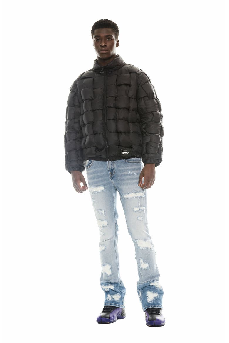 Convertible Quilted Puffer Jacket, Alternate, color, BLACK