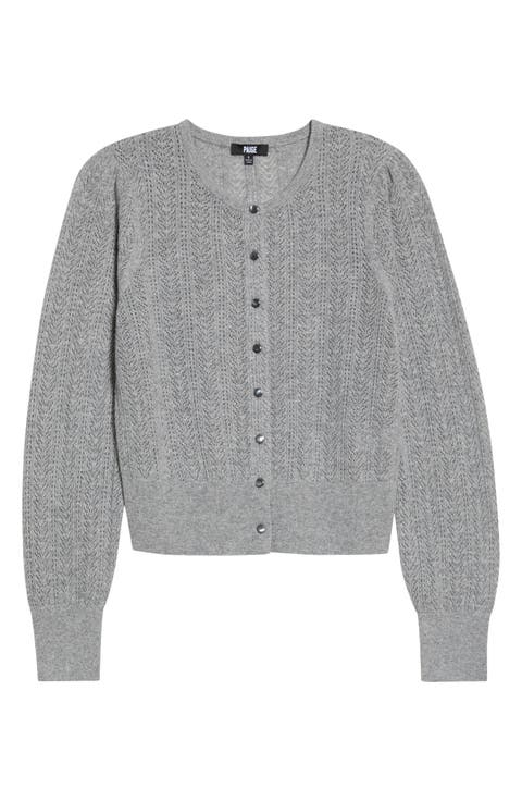 Eudora Pointelle Knit Cashmere Cardigan