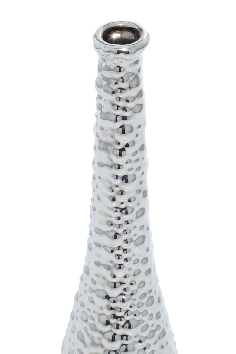 Silvertone Ceramic Glam Vase with Varying Patterns - Set of 3, Alternate, color, SILVER