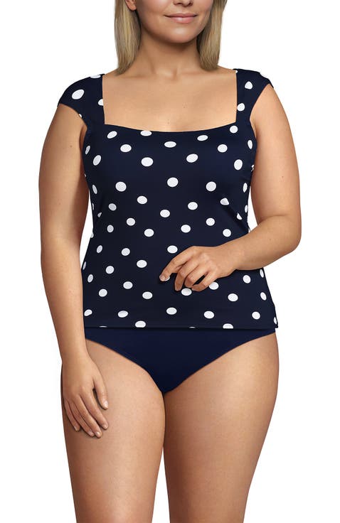 Plus Size Square Neck Underwire Tankini Top