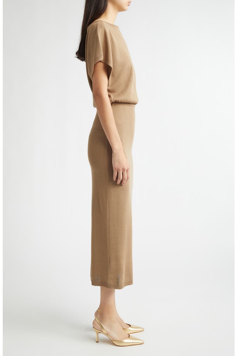Slinky Blouson Sweater Dress, Alternate, color, MOCHA