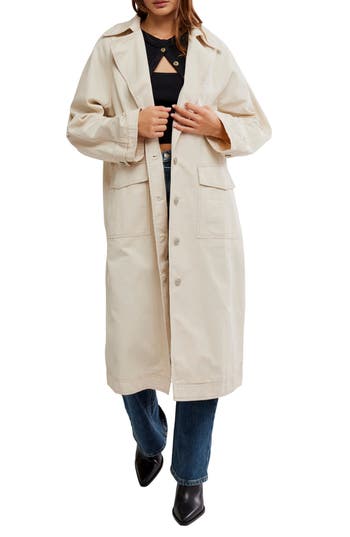 Shop Free People Perry Washed Cotton Trench Coat In French Oak