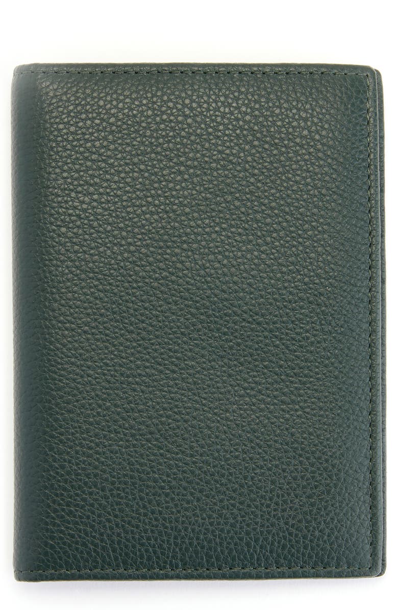 ROYCE New York RFID Leather Passport Case, Main, color, Dark Green