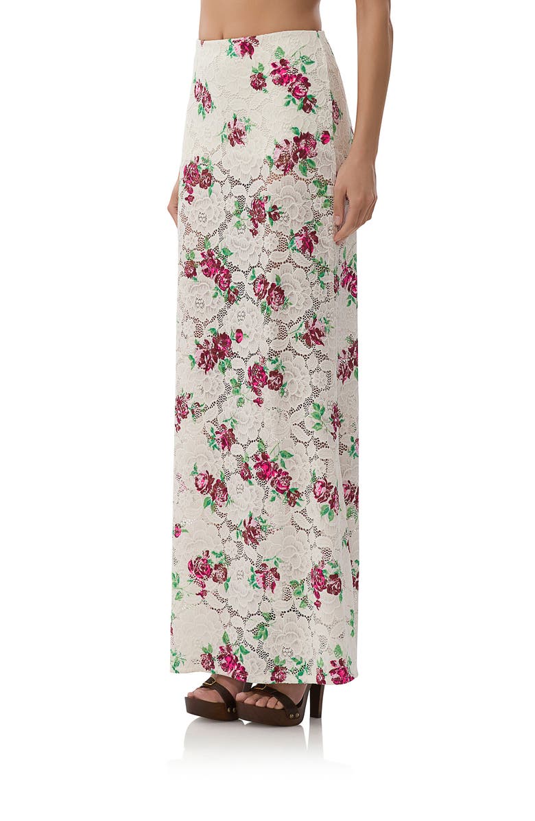 AFRM Caella Floral Lace Maxi Skirt, Alternate, color, Romance Rose
