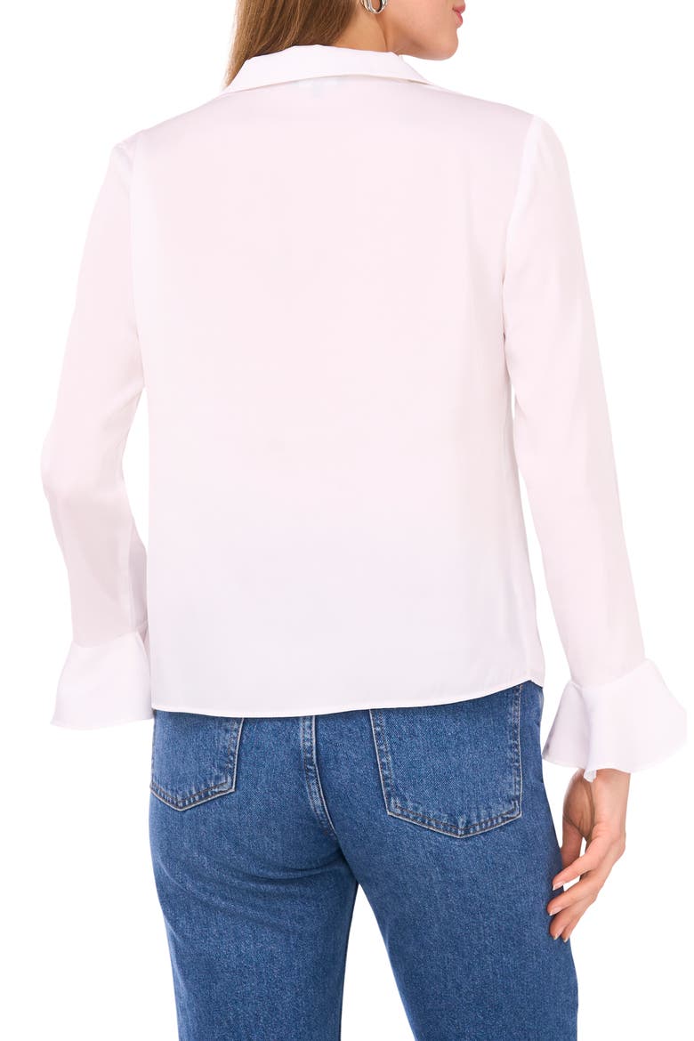 Button Front Long Sleeve Top, Alternate, color, ULTRA WHITE