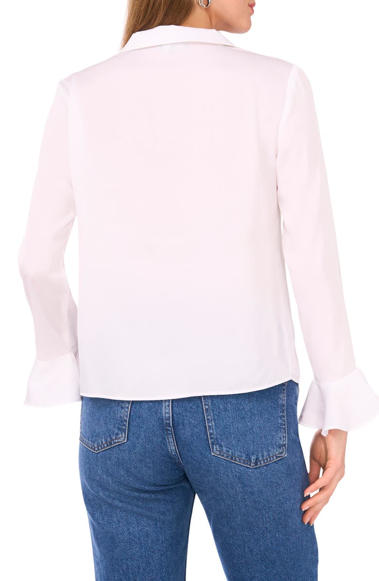 1.STATE Button Front Long Sleeve Top, Alternate, color, Ultra White