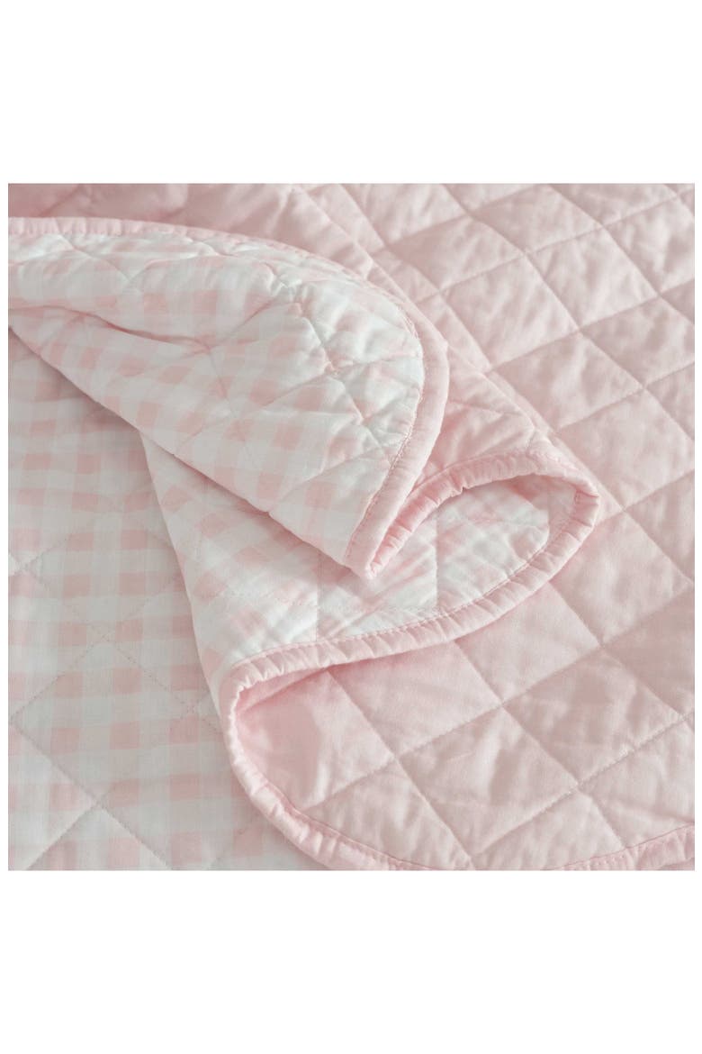 Olivia Gingham Cotton Percale Quilt Set, Alternate, color, SOFT PINK