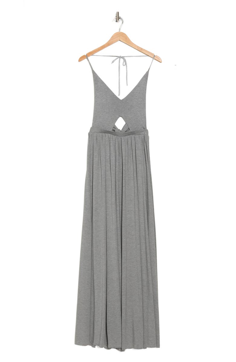 GO COUTURE Halter Neck Keyhole Maxi Dress, Alternate, color, Warm Heather Grey